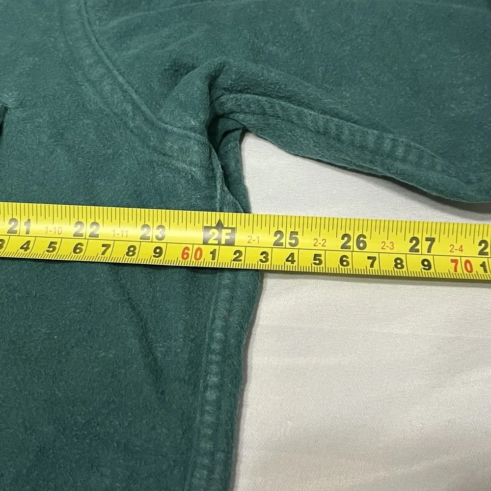 Vintage LL Bean Chamois Cloth Shirt Mens 16.5 Green Deer Cotton Made in USA